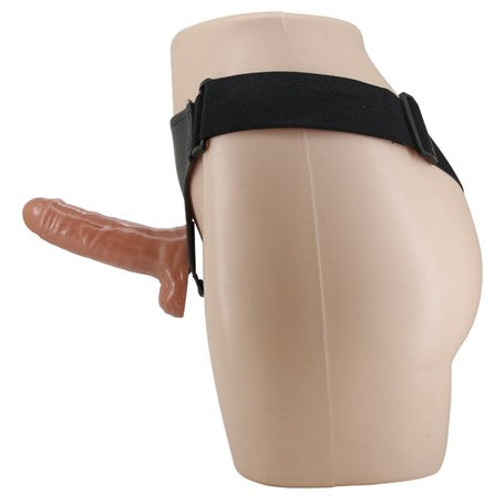 16 cm Belden Bağlamalı Çift Taraflı Yeni Nesil Titreşimli Strapon Dildo - BDM2266