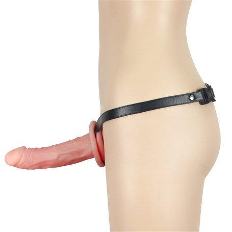 16 cm İçi Boş Belden Bağlamalı Realistik Testissiz Penis Strapon - LV3001