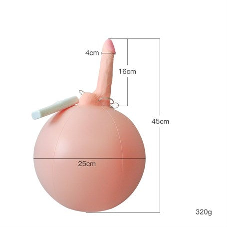16 cm Realistik Titreşimli İnflatable Pilates Toplu Vibratör Penis - BDM1112
