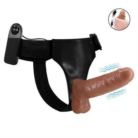 16 cm Yeni Nesil Belden Bağlamalı İçi Dolu Titreşimli Strapon Penis - BDM2264