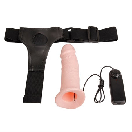 16,5 cm İçi Boş Titreşimli Belden Bağlamalı Protez Kumandalı Vibratör - BDM2239