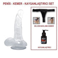 16,7 cm Belden Bağlamalı Şeffaf Realistik Damarlı Vantuzlu Dildo Penis - BDM0818B