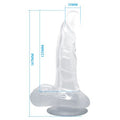 16,7 cm Belden Bağlamalı Şeffaf Realistik Damarlı Vantuzlu Dildo Penis - BDM0818B