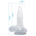 16,7 cm Şeffaf Realistik Damarlı Vantuzlu Dildo Penis - BDM0818