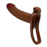 17,1 cm Titreşimli Belden Bağlamalı İçi Boş 4,5 cm Dolgulu Strapon Penis - Bradden - BDM1458