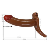 17,1 cm Titreşimli Belden Bağlamalı İçi Boş 4,5 cm Dolgulu Strapon Penis - Bradden - BDM1458