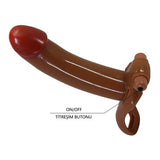 17,1 cm Titreşimli Belden Bağlamalı İçi Boş 4,5 cm Dolgulu Strapon Penis - Bradden - BDM1458