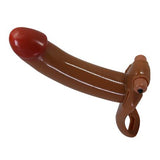 17,1 cm Titreşimli Belden Bağlamalı İçi Boş 4,5 cm Dolgulu Strapon Penis - Bradden - BDM1458