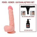 25,5 cm Belden Bağlamalı Realistik Dildo Penis Set - BDM10026B