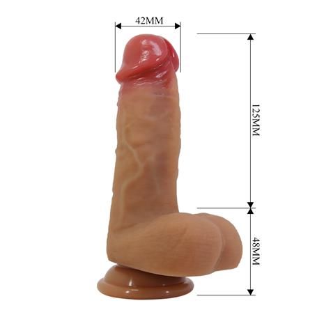 17,3 cm Belden Bağlamalı İçi Dolu Strapon Melez Penis - Fogg - BDM1472