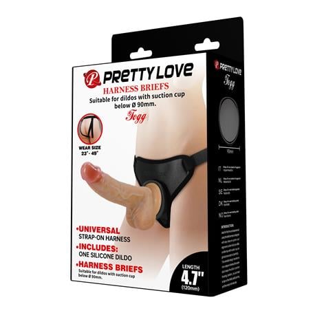 17,3 cm Belden Bağlamalı İçi Dolu Strapon Melez Penis - Fogg - BDM1472