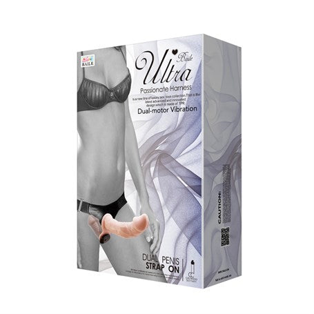 17,5 cm Belden Bağlamalı Çift Taraflı Titreşimli Penis - B1280