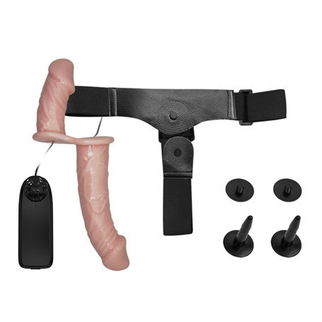 17,5 cm Belden Bağlamalı Çift Taraflı Titreşimli Penis - B1280