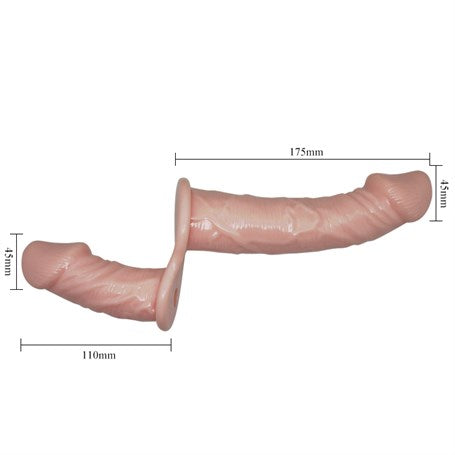 17,5 cm Belden Bağlamalı Çift Taraflı Titreşimli Penis - B1280
