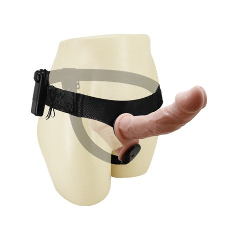 17,5 cm Belden Bağlamalı Çift Taraflı Titreşimli Penis - B1280