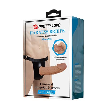 17,5 cm Belden Bağlamalı İçi Boş 7 cm Dolgulu Strapon Penis - Houston - BDM1343