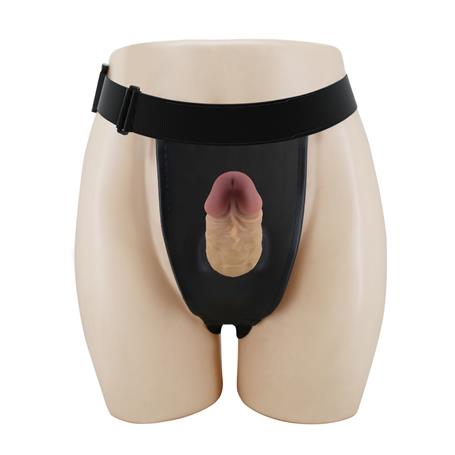 17,5 cm Belden Bağlamalı İçi Boş 7 cm Dolgulu Strapon Penis - Houston - BDM1343