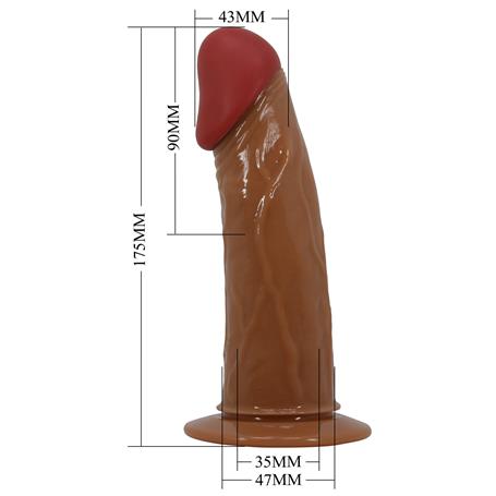 17,5 cm Belden Bağlamalı İçi Boş Titreşimli Testissiz Protez Melez Penis - BDM1329