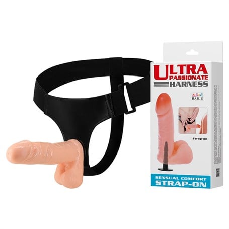 17,5 cm Belden Bağlamalı İçi Dolu Strapon Penis - BDM22011