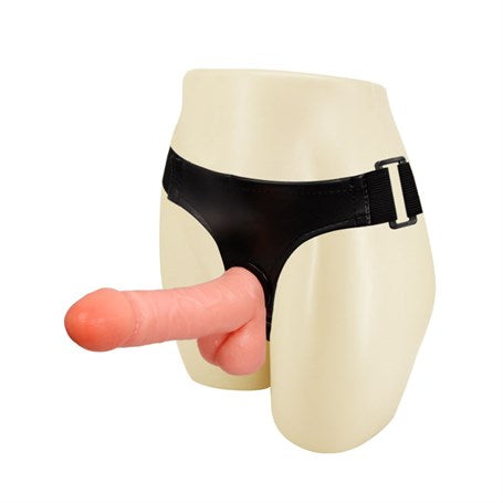 17,5 cm Belden Bağlamalı İçi Dolu Strapon Penis - BDM22011