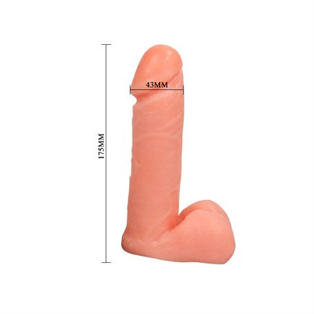 17,5 cm Belden Bağlamalı İçi Dolu Strapon Penis - BDM22011