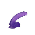 17,5 cm Şeffaf Realistik Damarlı Vantuzlu Mor Dildo Penis - LV3101M