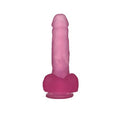 17,5 cm Belden Bağlamalı Şeffaf Realistik Damarlı Vantuzlu Pembe Dildo Penis - LV3101PB