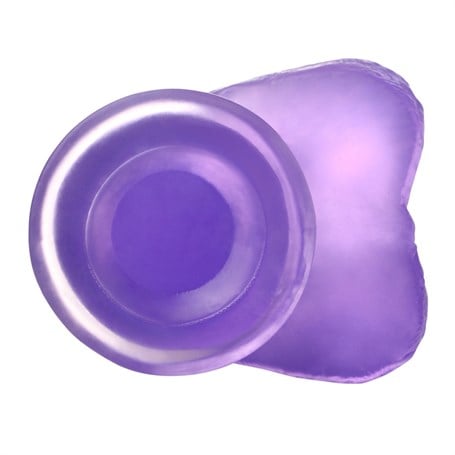 17,5 cm Şeffaf Realistik Damarlı Vantuzlu Mor Dildo Penis - LV3101M
