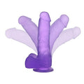 17,5 cm Şeffaf Realistik Damarlı Vantuzlu Mor Dildo Penis - LV3101M