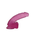 17,5 cm Belden Bağlamalı Şeffaf Realistik Damarlı Vantuzlu Pembe Dildo Penis - LV3101PB