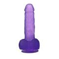 17,5 cm Şeffaf Realistik Damarlı Vantuzlu Mor Dildo Penis - LV3101M