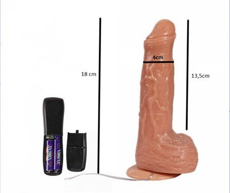 18 cm Belden Bağlamalı 360° Oynar Başlı Vibratör Penis + Kemer + Kayganlaştırıcı Hediyeli - BDM1010B
