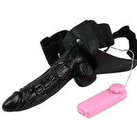 18 cm Belden Bağlamalı İçi Boş Titreşimli  Protez Zenci Penis - BDM1012S