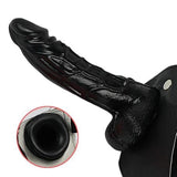 18 cm Belden Bağlamalı İçi Boş Titreşimli  Protez Zenci Penis - BDM1012S