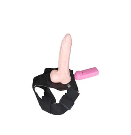 18 cm Belden Bağlamalı İçi Boş Titreşimli  Protez Penis - BDM1012