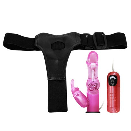 18 cm Belden Bağlamalı Oynar Başlı Titreşimli Strapon Penis Dildo - BDM2238