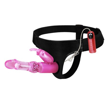 18 cm Belden Bağlamalı Oynar Başlı Titreşimli Strapon Penis Dildo - BDM2238