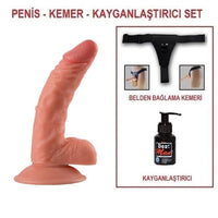 18 cm Belden Bağlamalı Realistik Vantuzlu Dildo Penis - CA-BDM0153B