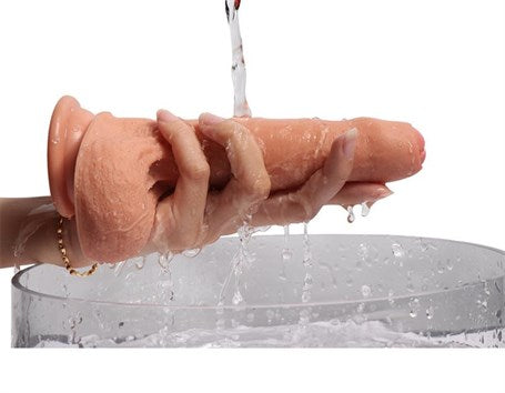 18 cm Et Dokulu Gerçekçi Çift Katmanlı Sünnetsiz Silikon Penis - Azazel - BDM10027