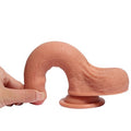 18 cm Et Dokulu Gerçekçi Çift Katmanlı Sünnetsiz Silikon Penis - Azazel - BDM10027