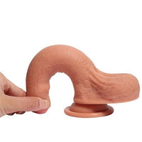 18 cm Belden Bağlamalı Çift Katmanlı Sünnetsiz Realistik Dildo Penis Set - BDM10027B