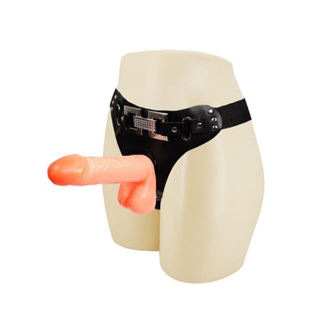18,2 cm Belden Bağlamalı İçi Dolu Strapon Penis - BDM2024