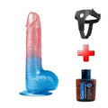19 cm Belden Bau011flamalu0131 &Ccedil;ift Renkli Realistik Vantuzlu Dildo Penis - LV318011B