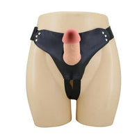 19 cm Belden Bağlamalı İçi Boş Klitoris Uyarıcılı Protez Penis - Mavis - BDM1386