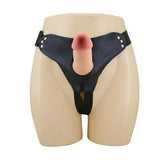 19 cm Belden Bağlamalı İçi Boş Klitoris Uyarıcılı Protez Penis - Mavis - BDM1386