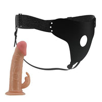 19 cm Belden Bağlamalı İçi Boş Klitoris Uyarıcılı Protez Penis - Mavis - BDM1386