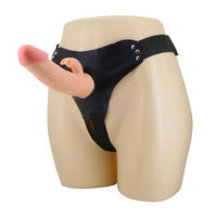 19 cm Belden Bağlamalı İçi Boş Klitoris Uyarıcılı Protez Penis - Mavis - BDM1386