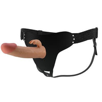 19 cm Belden Bağlamalı İçi Boş Klitoris Uyarıcılı Protez Penis - Mavis - BDM1386