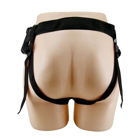 19 cm Belden Bağlamalı İçi Boş Titreşimli Testissiz Protez Melez Penis - BDM1372