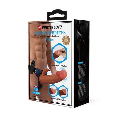 19 cm Belden Bağlamalı İçi Boş Titreşimli Testissiz Protez Melez Penis - BDM1372